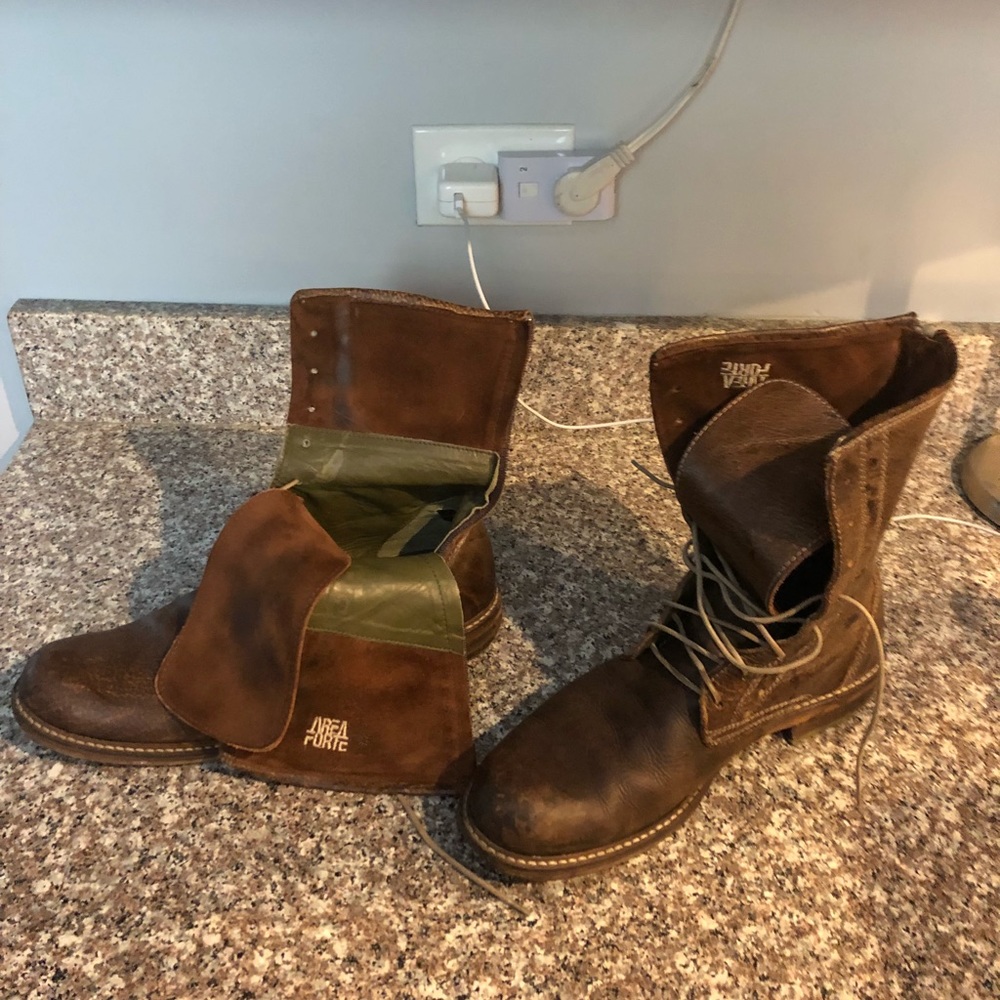 Men’s Brown leather boots Area Forte 42 size 9